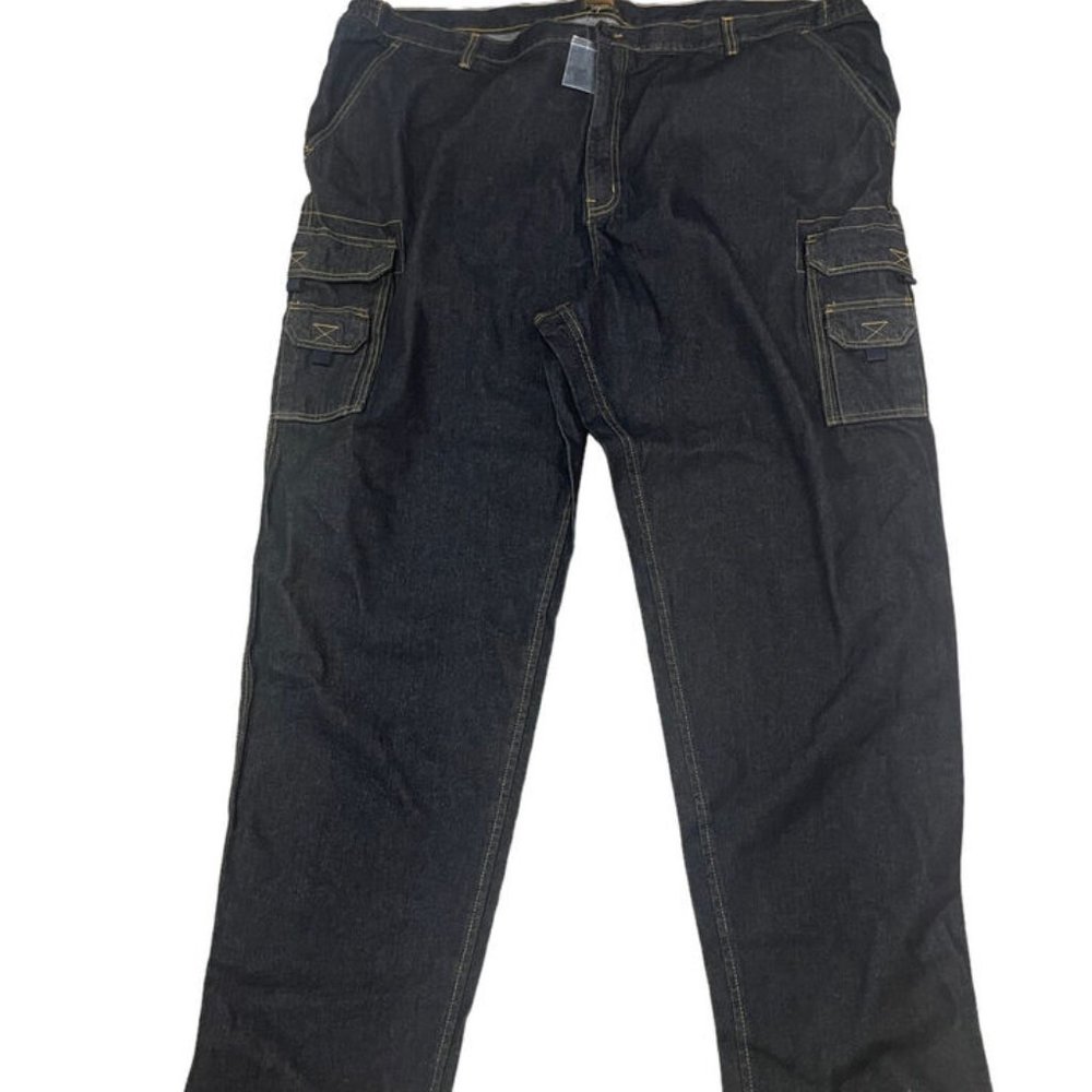 NEW Boulder Creek Elastic Side Cargo Pants Dark Jeans Mens 54 x 38